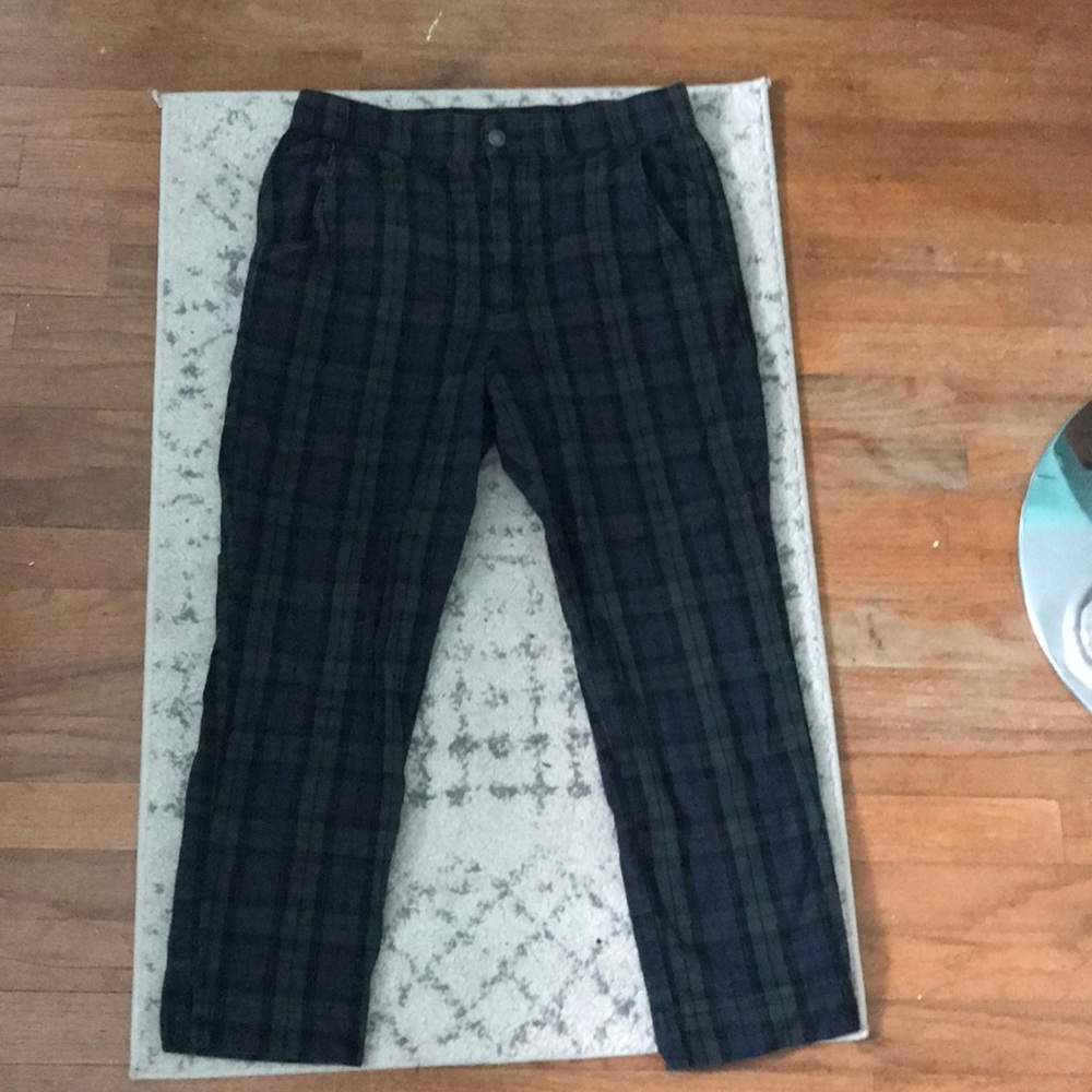 hollister blue and green plaid pants